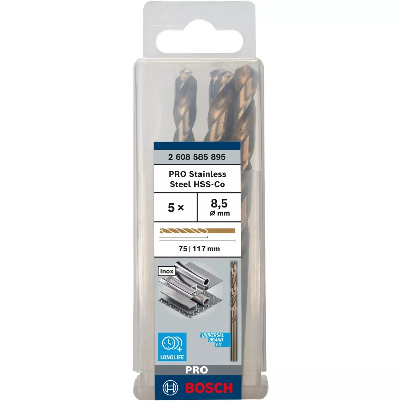Brocas helicoidais de cobalto Bosch 2608585895 Conjunto de 5 peças HSS