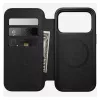 Capa de pele tipo carteira para telemóvel Nomad Modern Leather Folio para iPhone 17 Pro – castanha, compatível com 6,3 polegadas (16 cm), 4 compartimentos para cartões