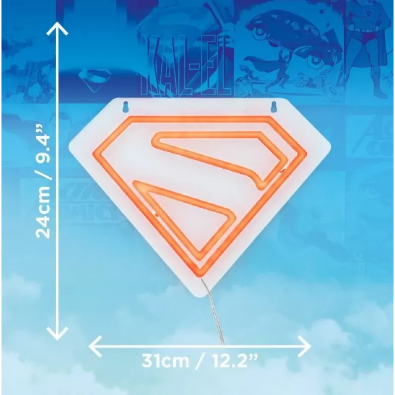 Luz néon LED de parede Paladone Superman PP14478SMTVN, placa decorativa de parede