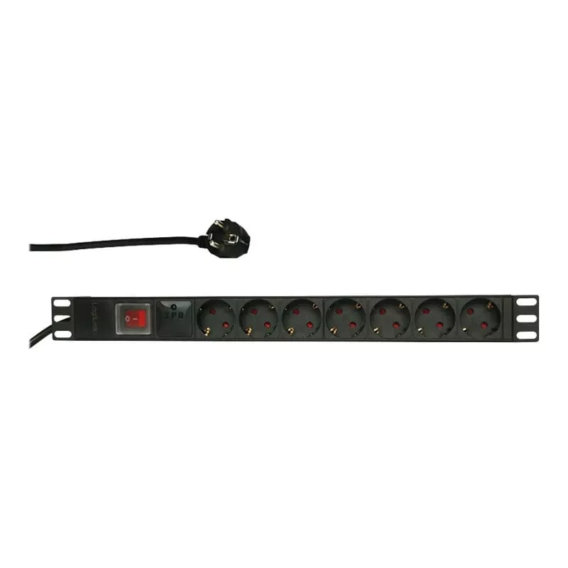 Proteção contra sobretensão LogiLink PDU7C01 preto 7 saídas AC 230 V 2 m