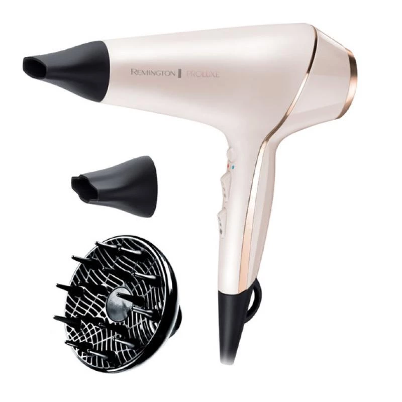 Secador de cabelo Remington Proluxe Ionic com difusor e concentrador dourado