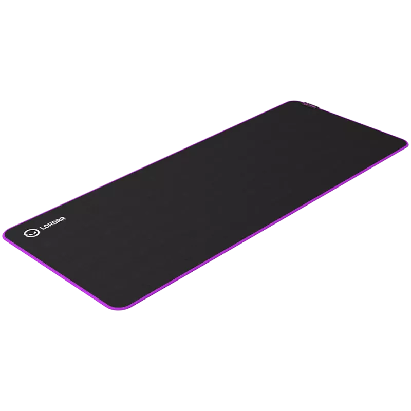 Lorgar Main 319, tapete de rato gaming, superfície de alta velocidade, base de borracha antiderrapante roxa, tamanho: 900 mm x 360 mm x 3 mm, peso 0,6 kg