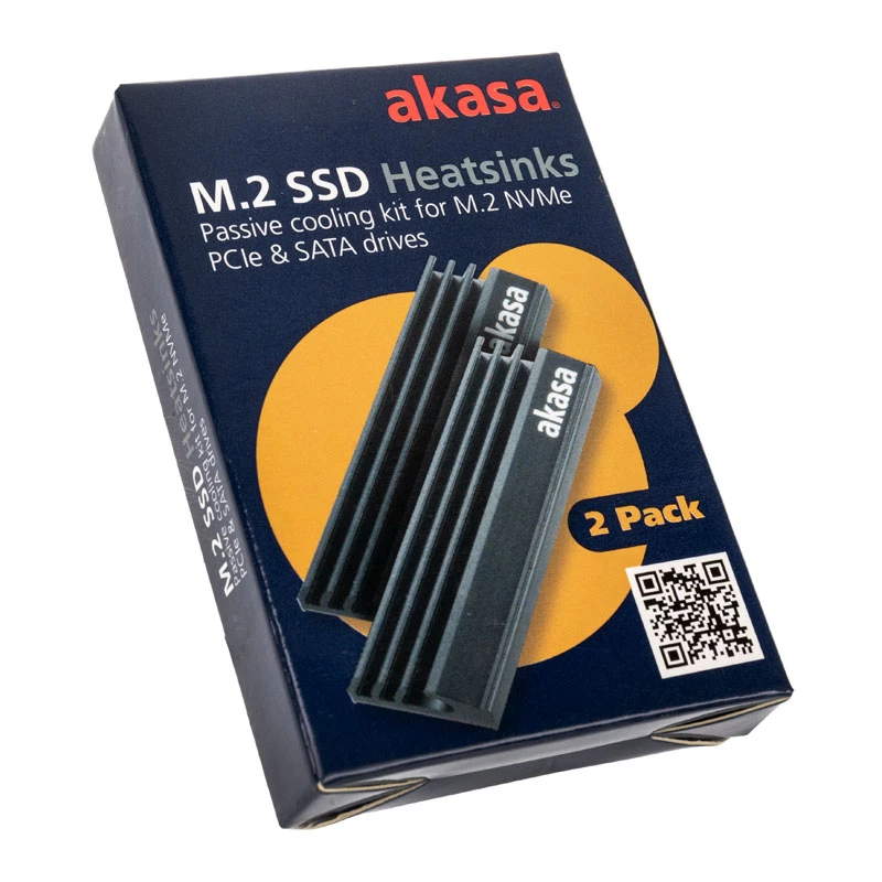 Akasa A-M2HS01-KT02 Dissipador/radiador para SSD de sistema de refrigeração de computador Preto 1 - 2 (A-M2HS01-KT02)