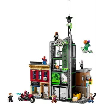 Conjunto LEGO Marvel 76324 Spider-Man vs. Oscorp, 808 peças, 8 minifiguras, a partir dos 10 anos