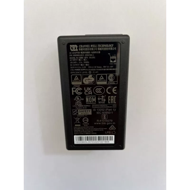 Injetor PoE Gigabit Cambium Networks N000900L001D, 30 V, 15 W, com cabo de alimentação UE, preto