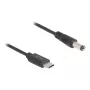 Cabo de alimentação USB Type-C DeLOCK 1 m 5,5 x 2,1 mm ficha macho 5 V 1,5 A