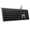 Teclado Satechi fino W3 USB-C com teclado numérico (Space Grey)