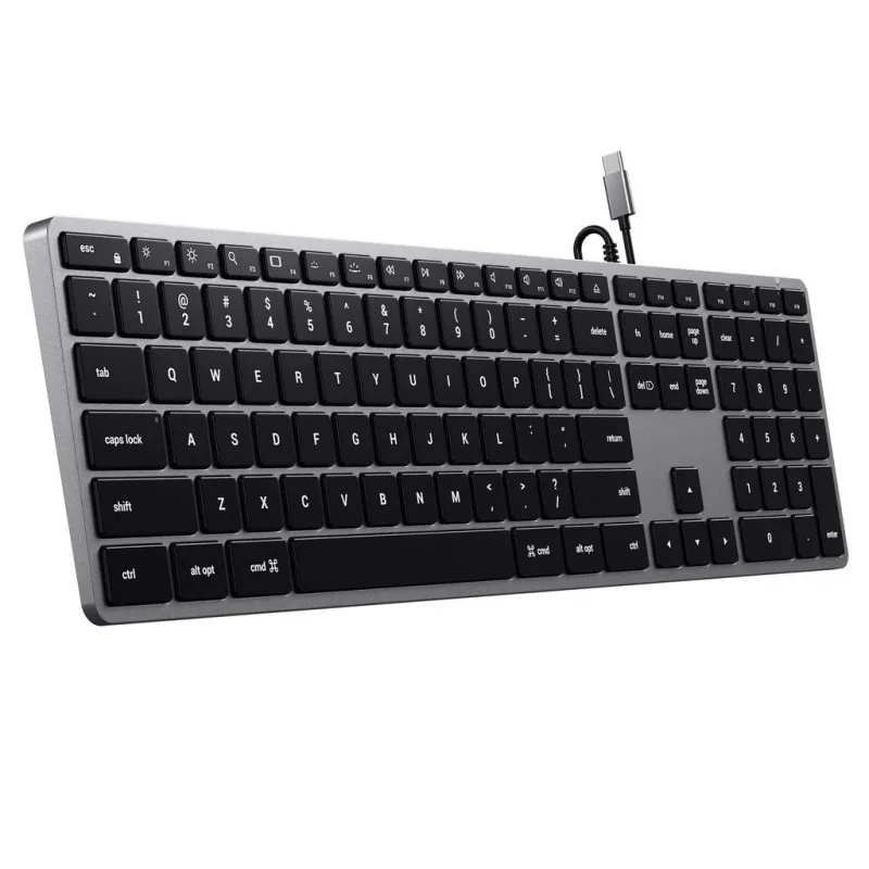 Teclado Satechi fino W3 USB-C com teclado numérico (Space Grey)