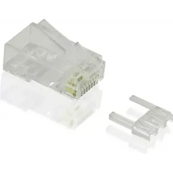 Conector de rede VALUE - RJ-45 (macho) - não blindado - CAT 6e - transparente (embalagem de 100)