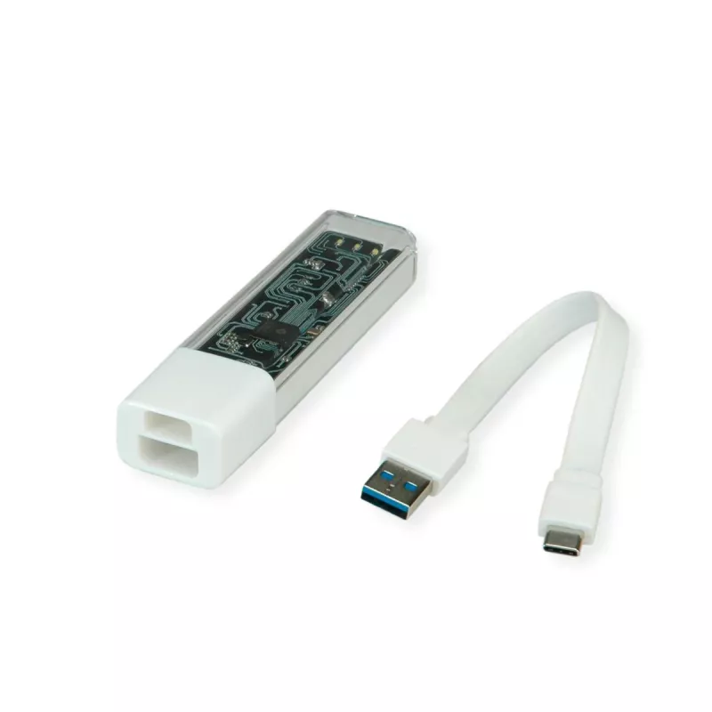 Hub USB 3.2 Gen 1 móvel ROLINE, 4 portas, cabo de ligação Type-A+C