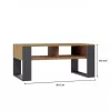 Mesa de centro top e shop Modern 90×58×50 cm, estrutura antracite, prateleiras em carvalho Artisan mate