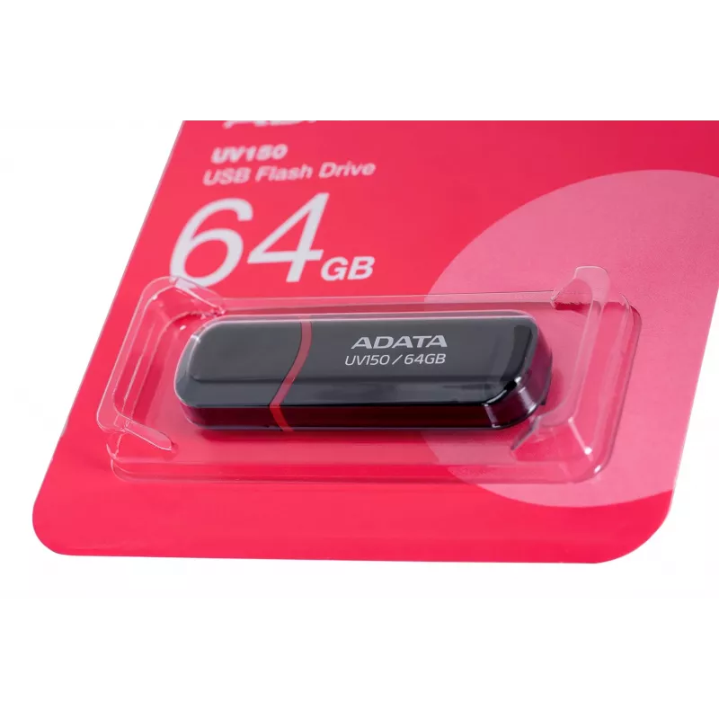 Pen Drive ADATA 64GB DashDrive UV150 USB Tipo-A 3.2 Gen 1 (3.1 Gen 1) Preto