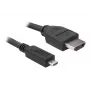 DeLOCK - Cabo de vídeo / áudio - HDMI - 32 AWG - HDMI, 19 pinos (M) - 19 pinos Micro-HDMI (M) - 3 m (82663)