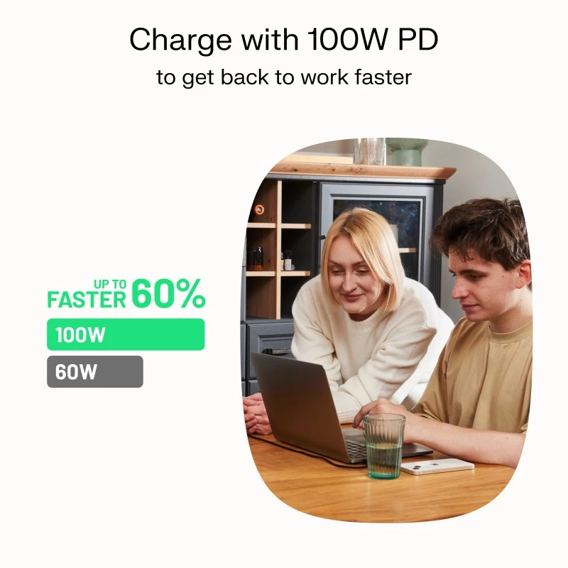 Cabo USB-C-USB-C PowerStream 100W entrançado 1,2m branco