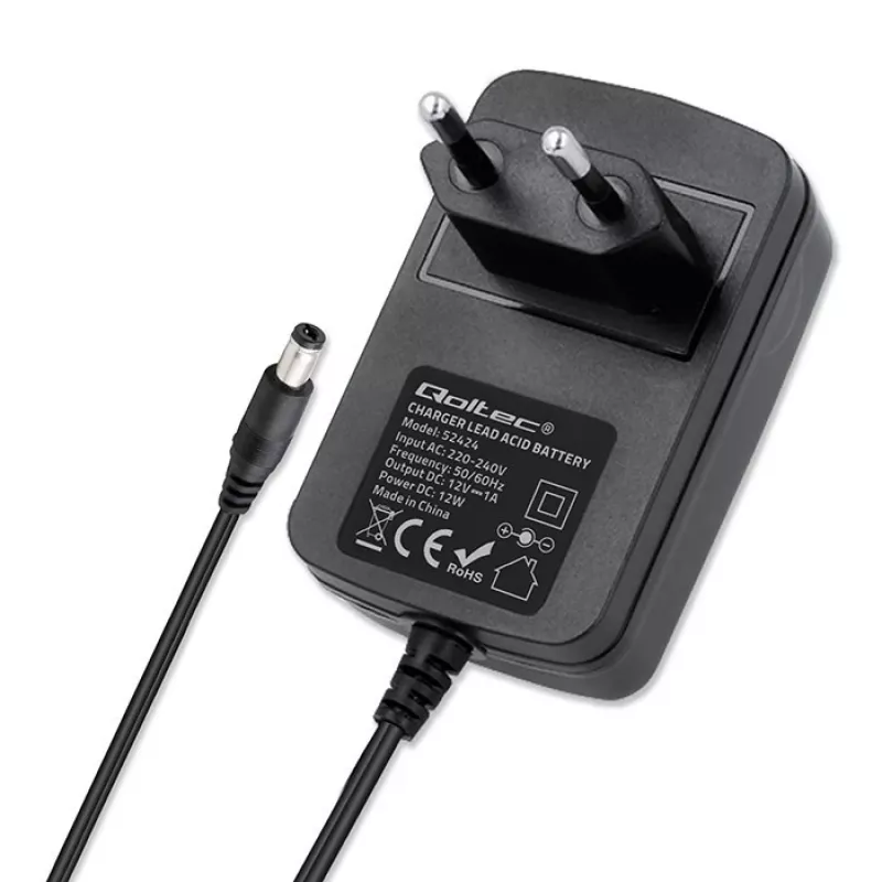 Carregador de baterias QOLTEC carregador para AGM GEL STD 12V 1,5A