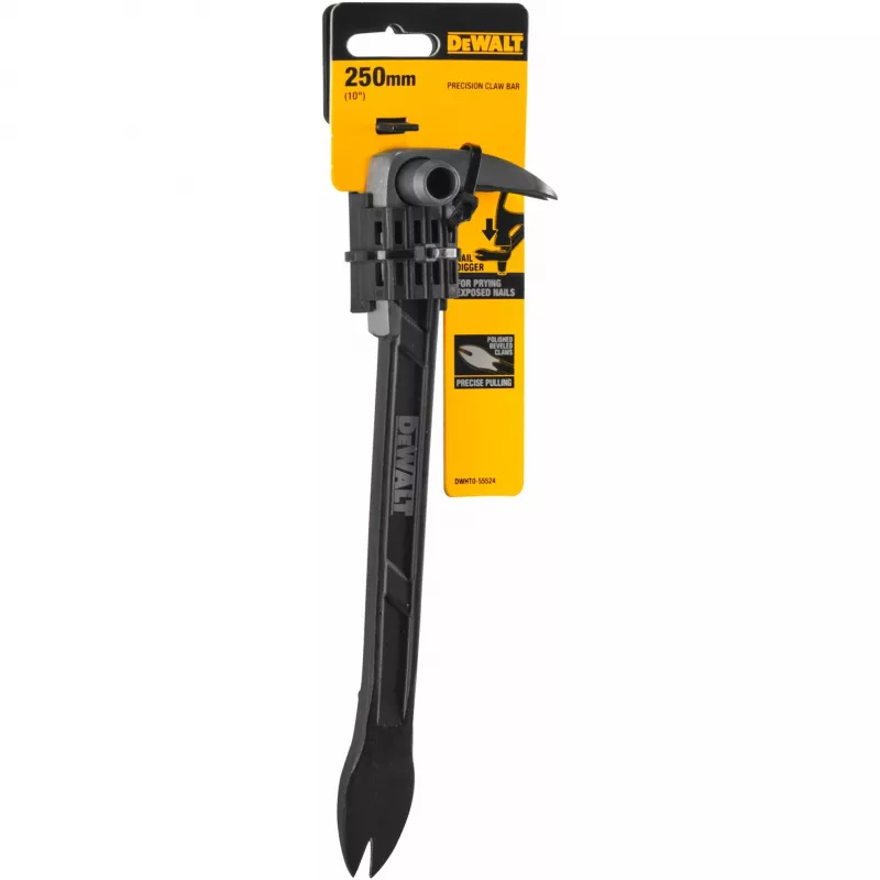 DeWalt DWHT0-55524 Pé de cabra de precisão / arranca-pregos, pontiagudo, 254 mm, Preto