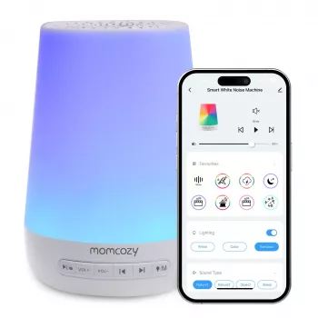 Luz noturna Momcozy WN02 LED com ruído branco, Wi-Fi, Alexa, USB-C