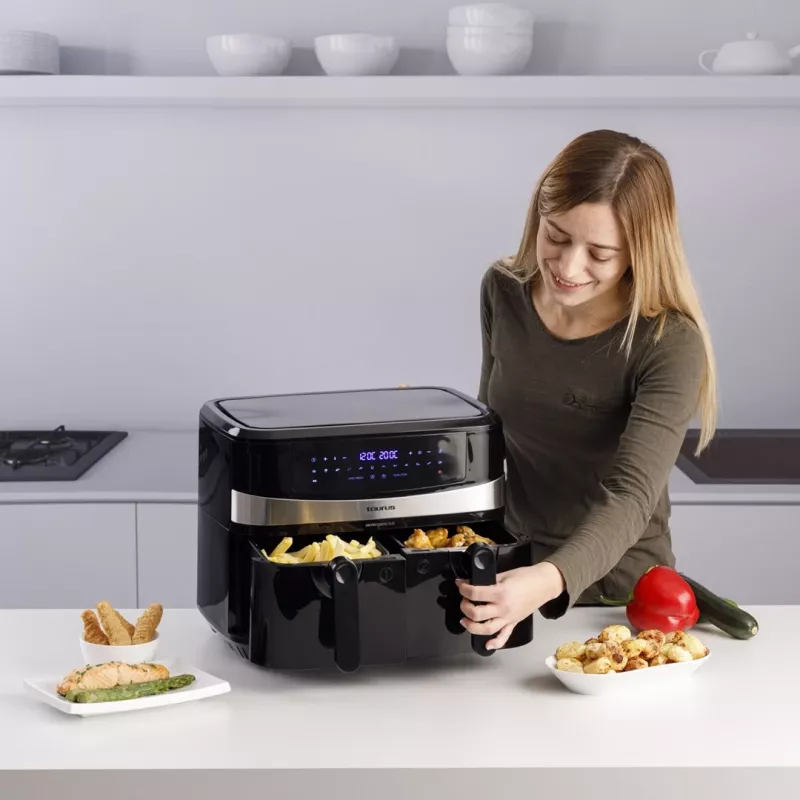 Taurus Air Fry Digital Duo Duplo 9 L 2200 W fritadeira de ar quente preto