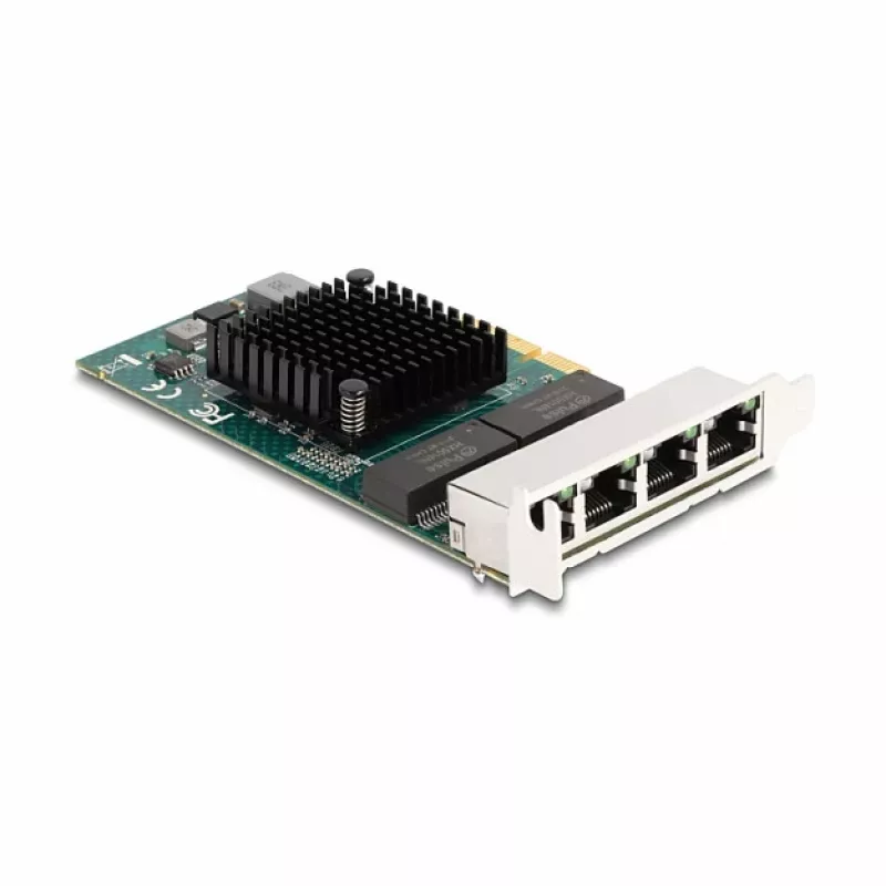 Placa DeLOCK PCI Express x4 4 x RJ45 Gigabit LAN BCM cinzento