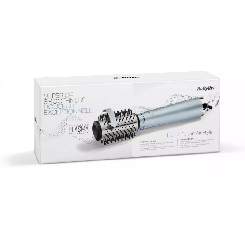 BaByliss AS773E Hydro Fusion Air Styler Escova de ar quente, Black, Metallic 700 W 98.4 (2.5 m)