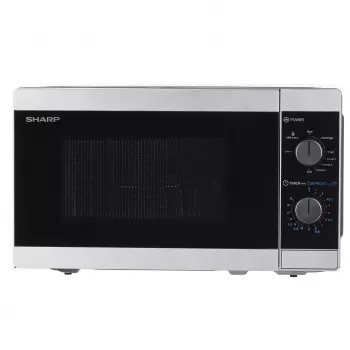 Micro-ondas combinado Sharp YC-MG01E-S — 20 l, micro-ondas 800 W, grelhador 1000 W, 5 níveis de potência, botão rotativo, prato giratório de 25,5 cm
