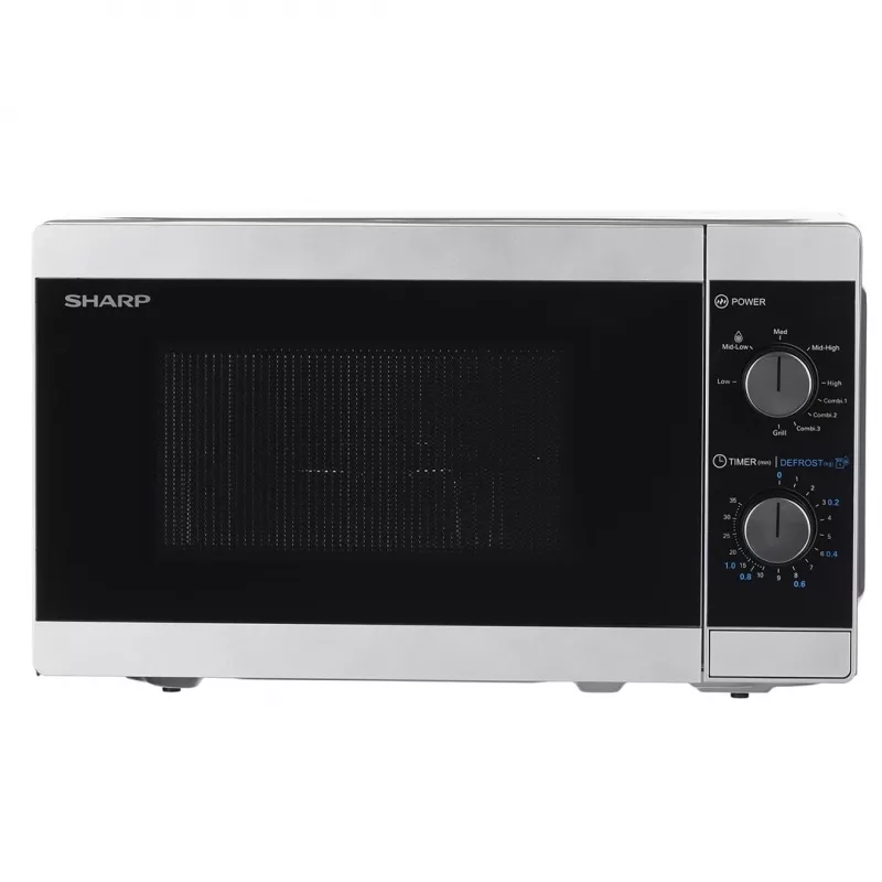Sharp YC-MG01E-S micro-ondas combinado com grelhador, 20 l, 800 W, de bancada, prateado/preto