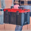 Einhell 4540021 E-Case M mala de sistema, caixa de ferramentas, polipropileno, capacidade de carga de 90 kg, preto/vermelho