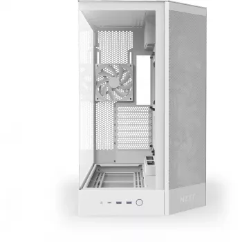 Caixa de PC NZXT H9 Flow Midi Tower branca – ATX/EATX/Micro ATX/Mini-ITX, 3x140mm à frente, 1x120mm atrás, 2x3,5 polegadas e 6x2,5 polegadas baías, vidro temperado