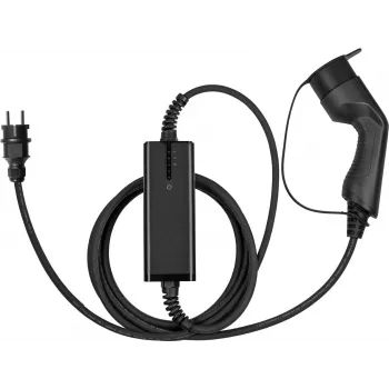 Carregador kabelmeister Type 2 com ficha de contacto de proteção reta, para veículos elétricos e híbridos, 3,6 kW, preto, 5 m (EVPC-01)