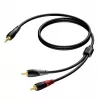 Cabo estéreo de ficha jack 3,5 mm para 2 fichas RCA Procab 3 m