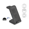 DELOCK 66941 Carregador sem fios 3-em-1 para smartphone smartwatch auscultadores USB Type-C 15 W interior preto
