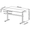 Secretária ajustável em altura manualmente Ergo Office, máx. 40 kg, altura máx. 117 cm, com tampo para trabalho de pé e sentado, ER-401 W
