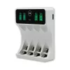 Carregador de bateria QOLTEC 50848 para células NiMH AAA (R03) e AA (R6) com visor LCD