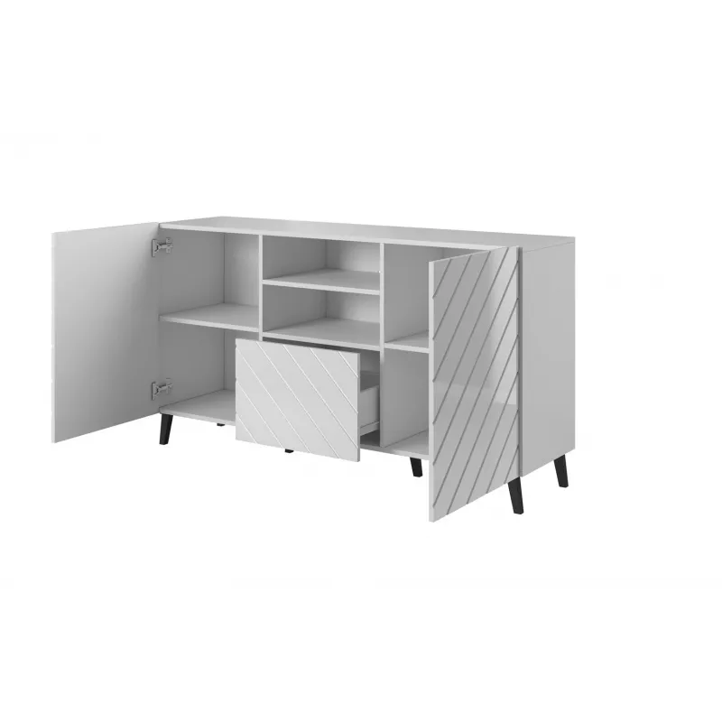 Cómoda ABETO 150x42x82 branco brilhante