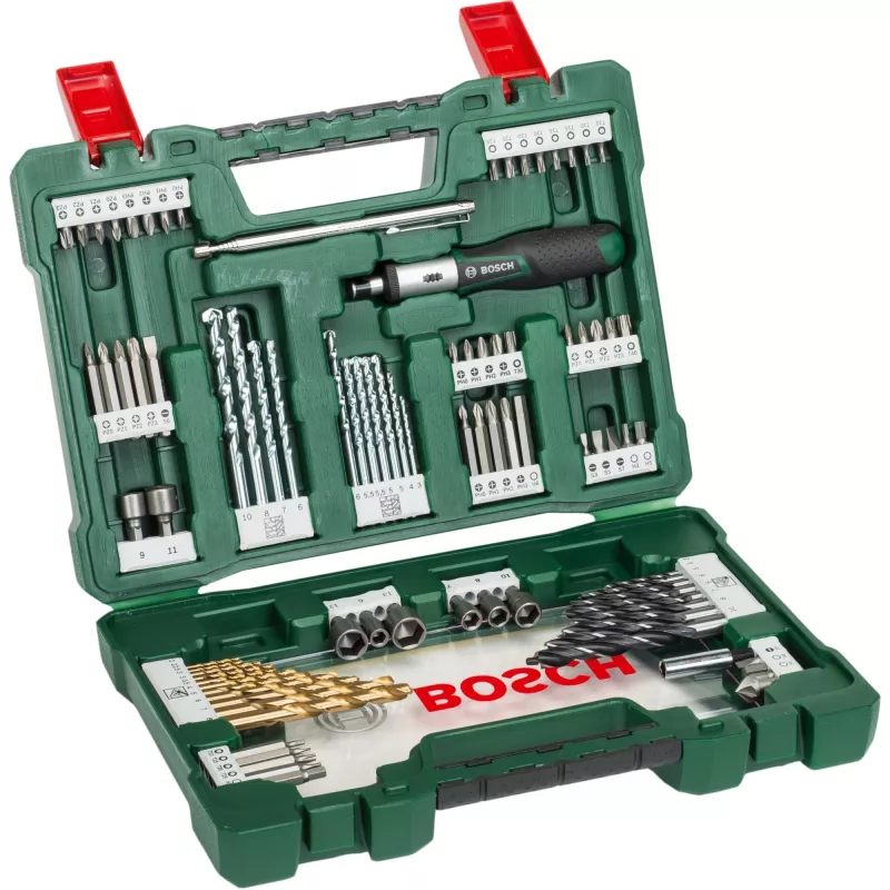 Conjunto de brocas/pontas V-Line TIN, 91 peças, conjunto de brocas e pontas (verde)