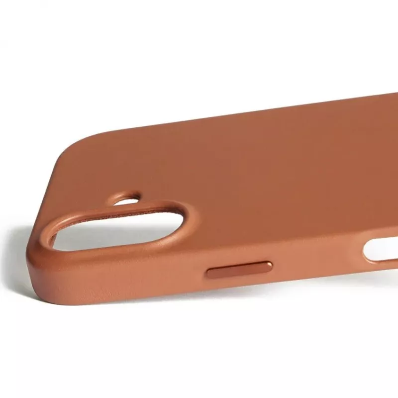 Mujjo Full Leather Case MagSafe capa para iPhone 17 castanho