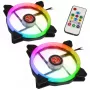 Ventoinha RAIJINTEK IRIS 14 Rainbow RGB-LED 140 mm, conjunto de 2 com controlador