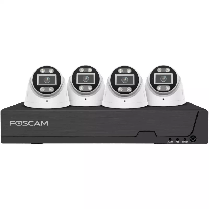 Conjunto de câmaras IP de vigilância LAN Foscam FN9108E-T4-2T 8 canais com 4 câmaras 3072 x 1728 píxeis (FN9108E-T4-2T)
