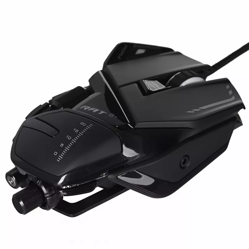 Rato gaming MadCatz R.A.T. 8+ — destro, ótico, 16000 DPI, 11 botões, USB Type-A, 145 g