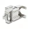 Módulo Keystone DELOCK RJ45 para LSA Cat.6A blindado sem ferramentas, plano, prateado/branco, com tampa de proteção contra pó