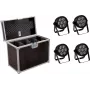 Foco LED EUROLITE 7C-7 Silent fino 4x com mala de transporte, conjunto compacto de 4