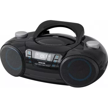 Coluna Bluetooth portátil SENCOR SPT4710B — 20 W de potência total, Bluetooth 5.3, CD/USB/UKW, alimentação por bateria ou rede