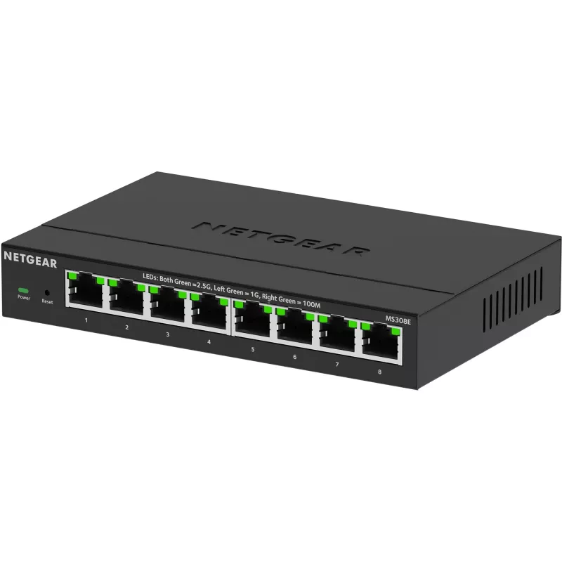 NETGEAR MS308E não gerido 2.5G Ethernet (100/1000/2500) preto