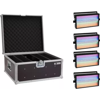 Conjunto de estroboscópios LED EUROLITE LED Super Strobe 20000679 — 4 luzes estroboscópicas LED com mala de transporte