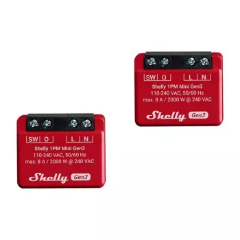 Interruptor inteligente Shelly 1PM Mini Gen3 1P sem fios 110-240V