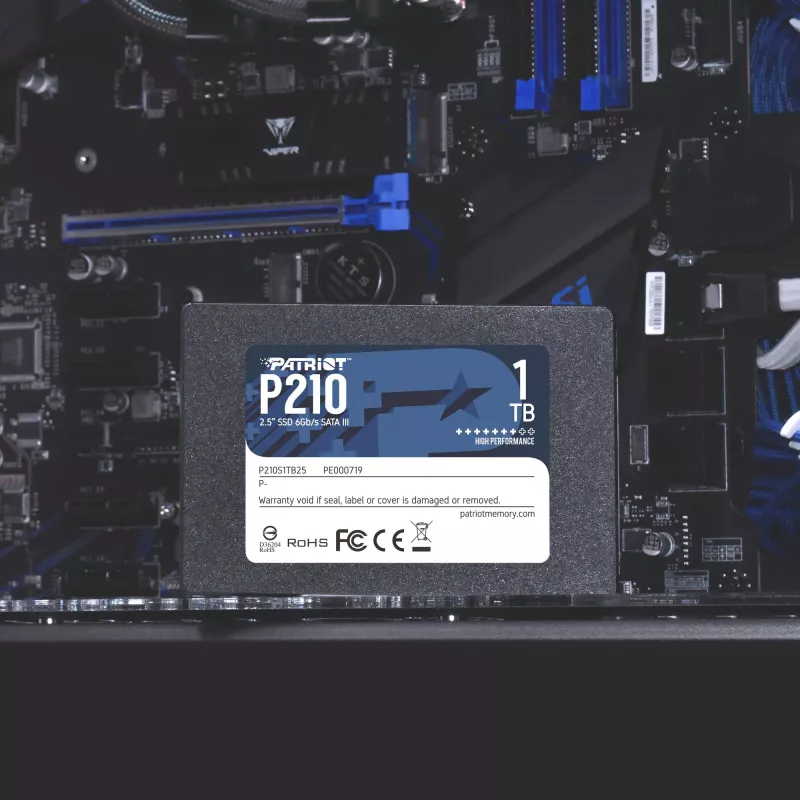 SSD SATA III de 2,5 polegadas PATRIOT P210 1 TB – 500 MB/s de leitura, 400 MB/s de escrita, 7 mm de altura