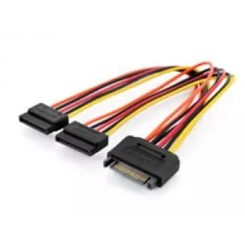 Assmann Cabo adaptador SATA Y 15-pin SATA para 2x 15-pin SATA ST/BU/BU 0,3m Cabo adaptador SATA Y, 0,3m - 15-pin SATA para 2x 15-pin SATA, ST/BU/BU - Siche