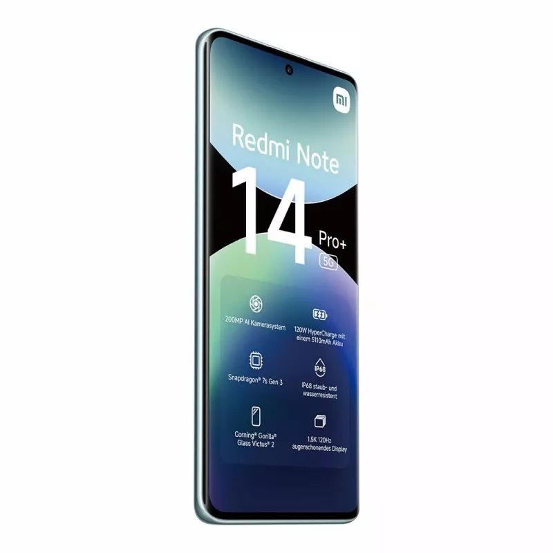 Smartphone Xiaomi Redmi Note 14 Pro+ 5G — 6,67 polegadas AMOLED, 8 GB RAM, 256 GB, 200 MP, IP68, 5110 mAh