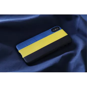 Capa para smartphone man and wood para iPhone X/XS – dandy azul preto, concha rígida protetora