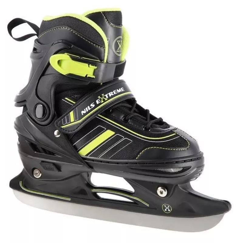 Patins em linha 2IN1 Nils Extreme NH18191 PRETO/LIMÃO TAM. M (34-38) com patins de hóquei no gelo substituíveis